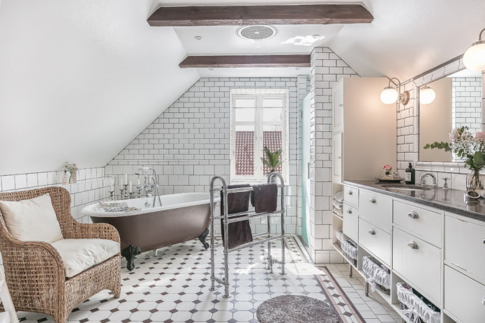white bathroom in Provence style