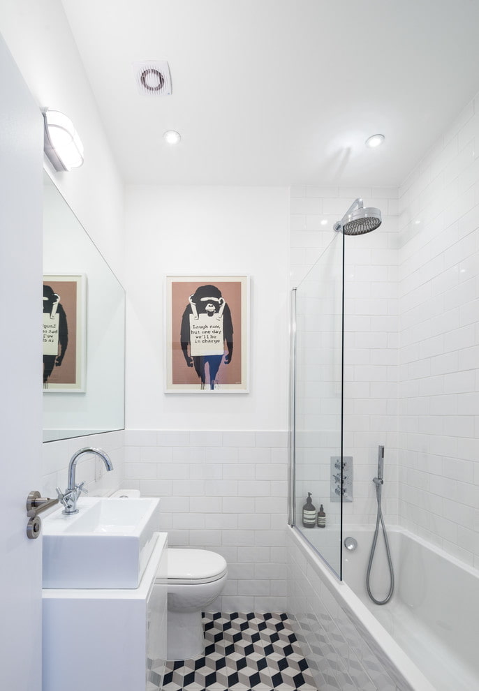 white bathroom in a modern style