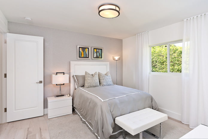 doors white with gray walls in the interior