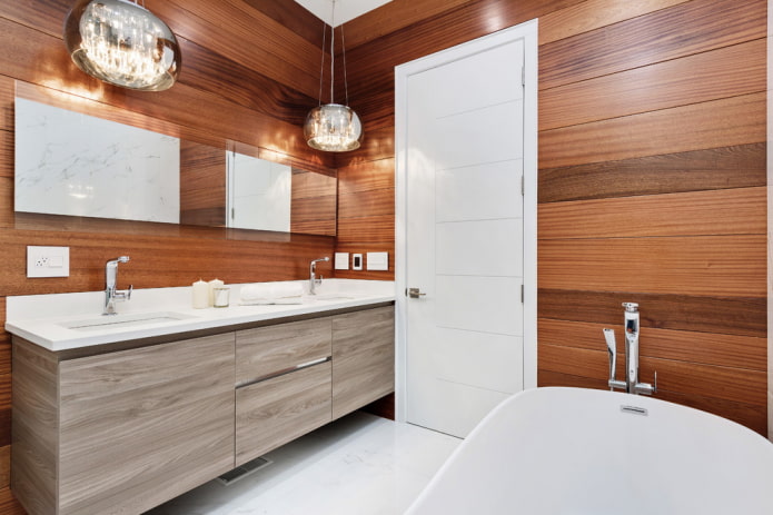 white doors with brown walls in the interior