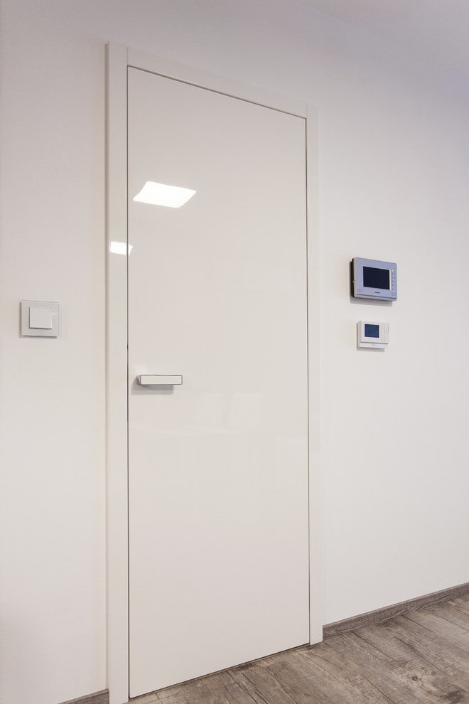 white plastic doors in interior