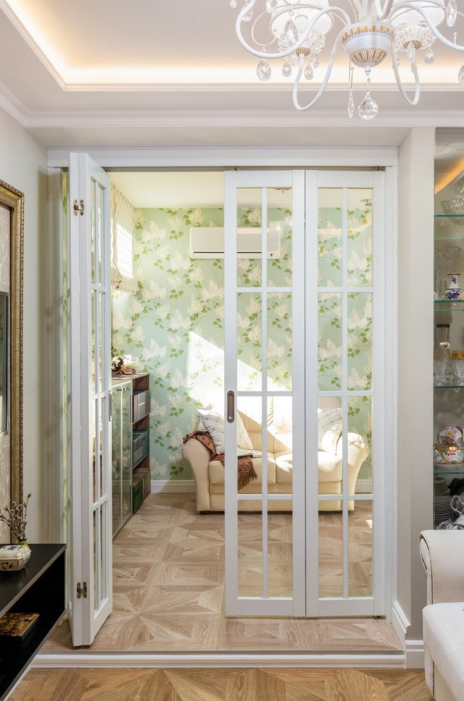 white folding doors in the interior