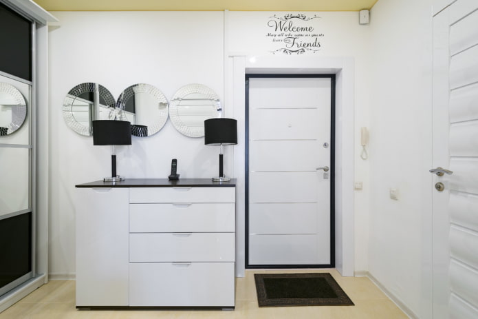 white doors with white walls in the interior
