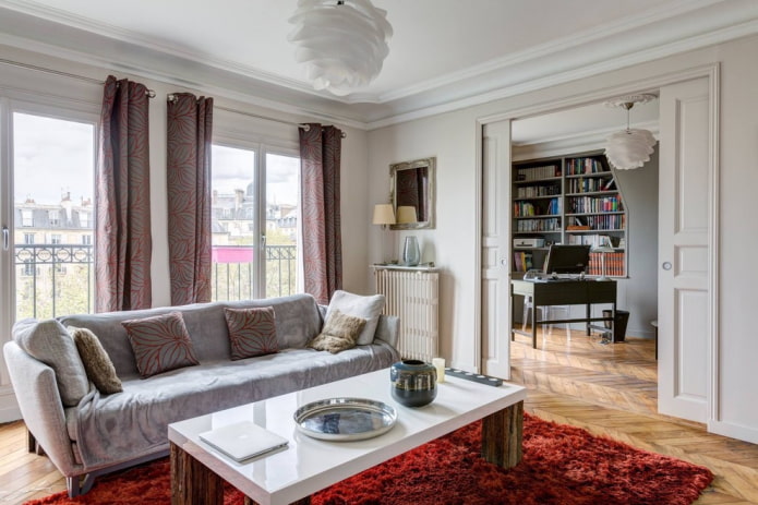 white sliding doors in the interior