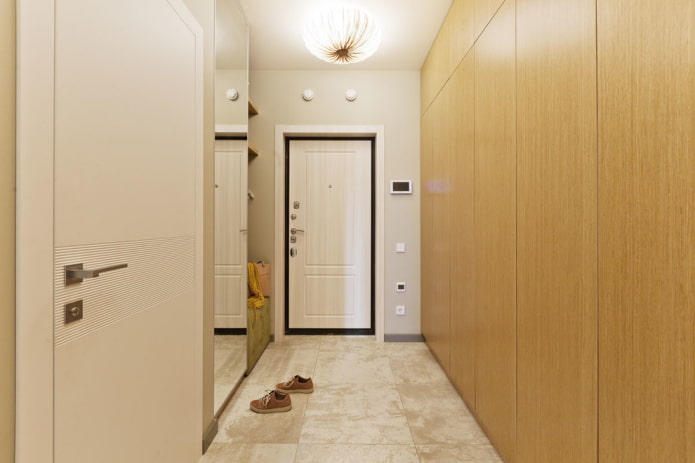 white doors with beige floor in the interior