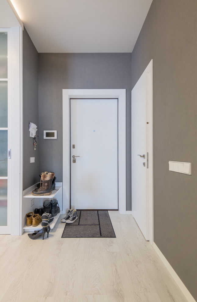 white doors in the hallway