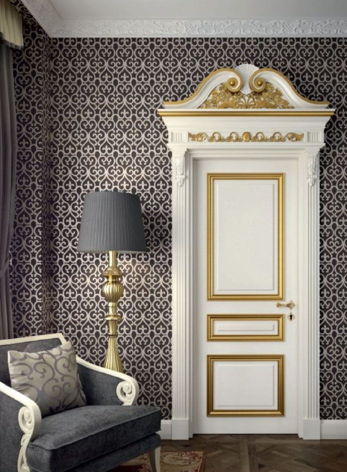 white and gold doors in the interior