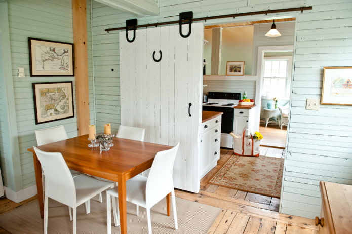 white barn doors in the interior