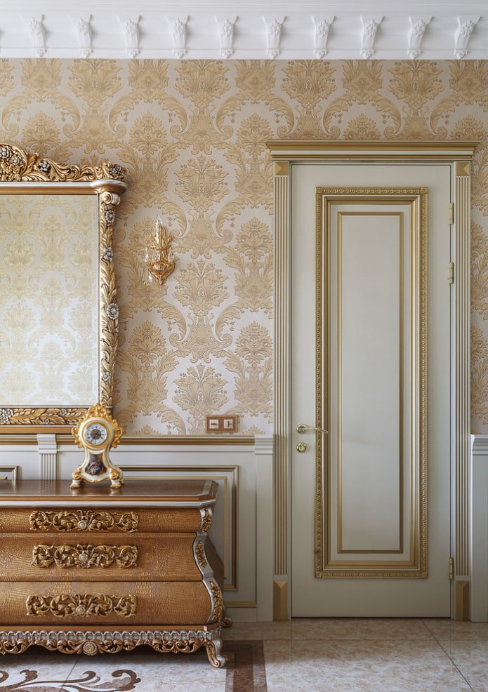 white and gold doors in the interior