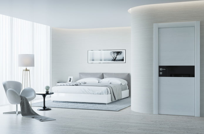 white doors in the interior in the style minimalism