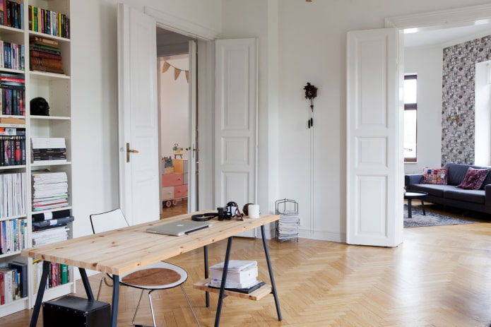 tall white doors in the interior