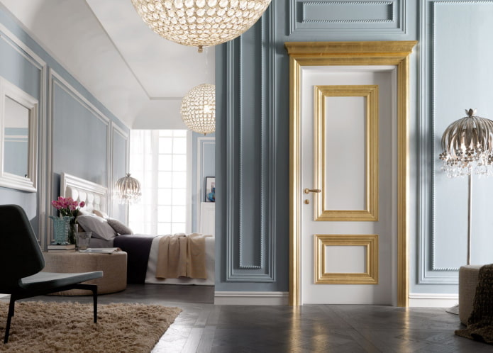 white and gold doors in the interior