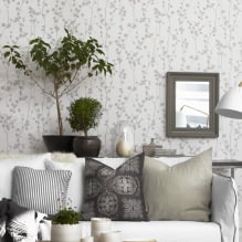 White and black and white wallpaper in the living room: 55 photos in the interior-9