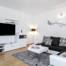 White and black and white wallpaper in the living room: 55 photos in the interior-7