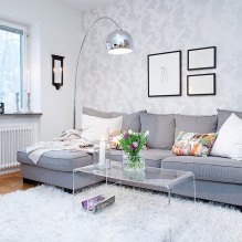 White and black and white wallpaper in the living room: 55 photos in the interior-14