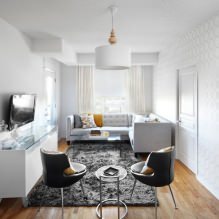 White and black and white wallpaper in the living room: 55 photos in the interior-1
