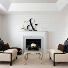 White and black and white wallpaper in the living room: 55 photos in the interior-10