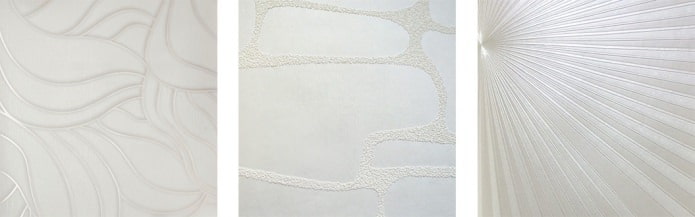 white wallpaper with a relief pattern