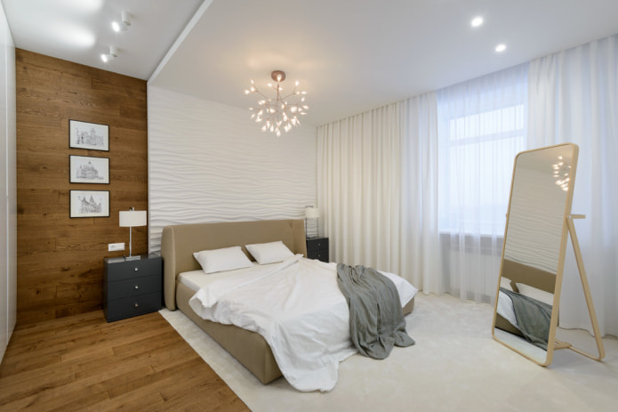 white curtains in the bedroom