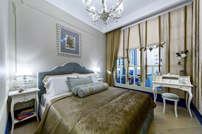 White and green curtains