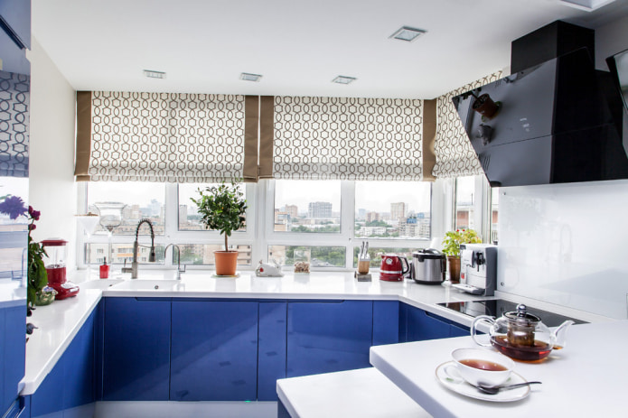 Brown and white curtains