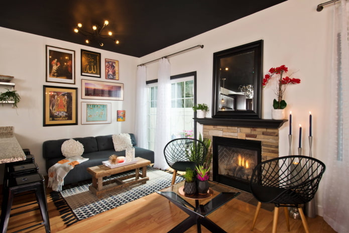 Black ceiling