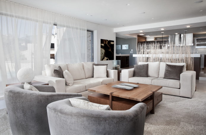 White and beige sofa