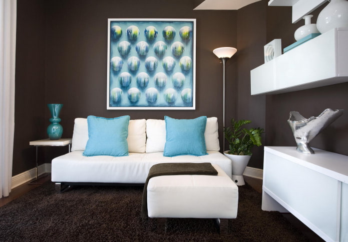 White and blue sofa