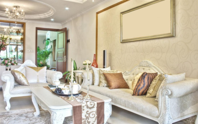 monograms on the sofa