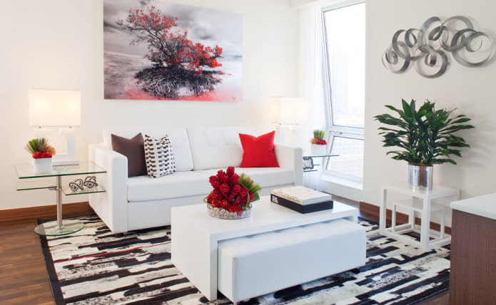 sofa with pillows