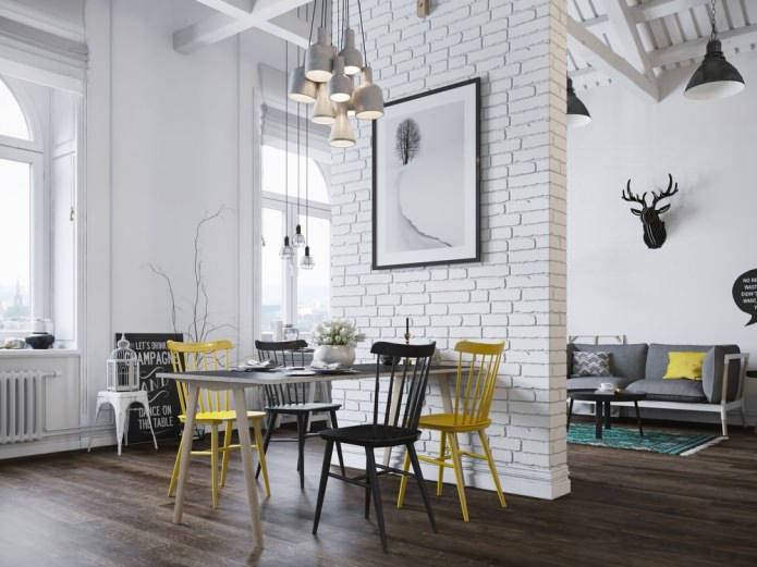 white brick wall in the interior