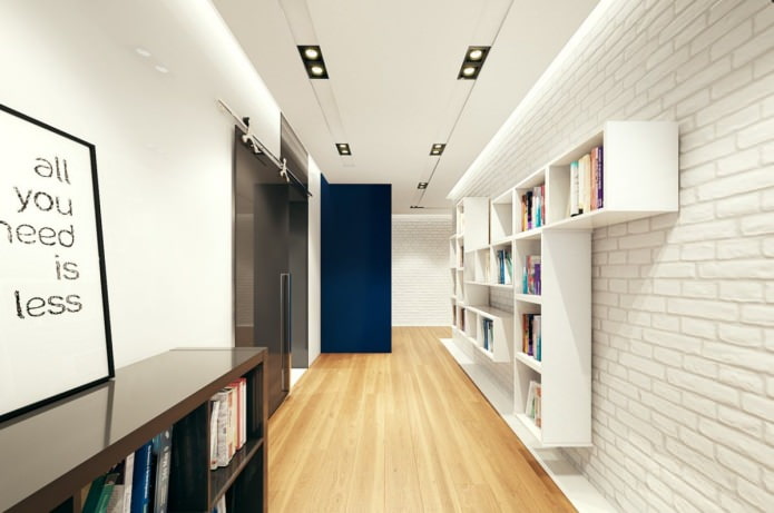white brick in the hallway interior