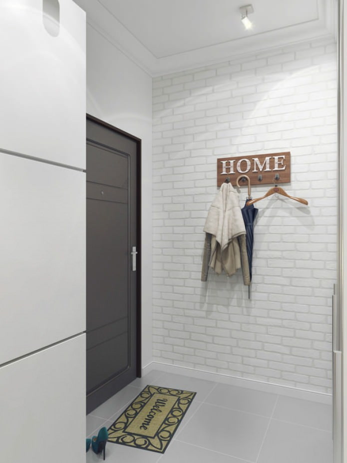 white brick in the hallway interior