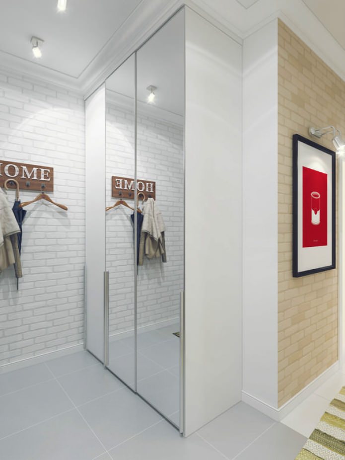 white brick in the hallway interior