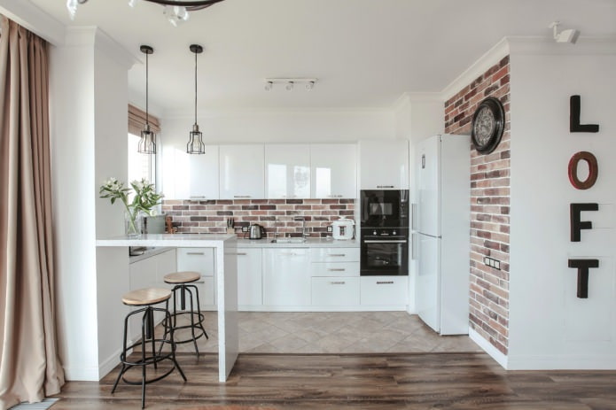 glossy kitchen set