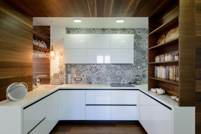 U-shaped kitchen furniture