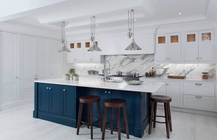 white flooring in the kitchen