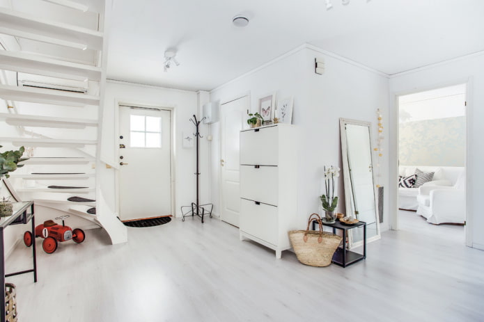 hallway in white tones
