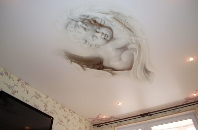stretched canvas with image of angels
