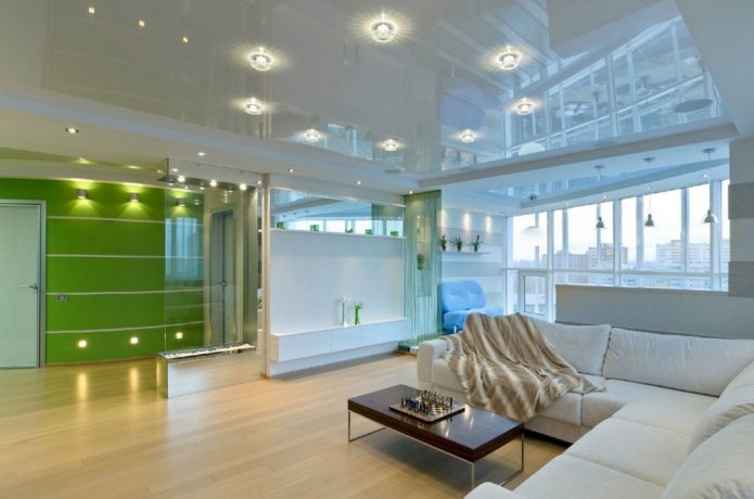spot lighting on the ceiling in the interior