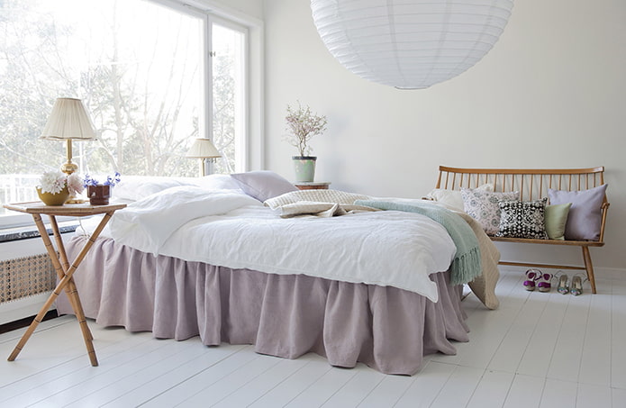white floor in the bedroom