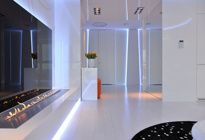 hallway in white tones
