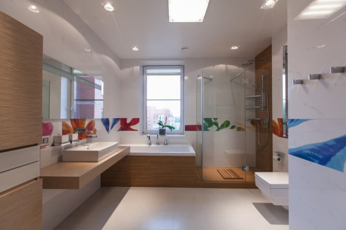 ceramic tiles on the floor in the bathroom