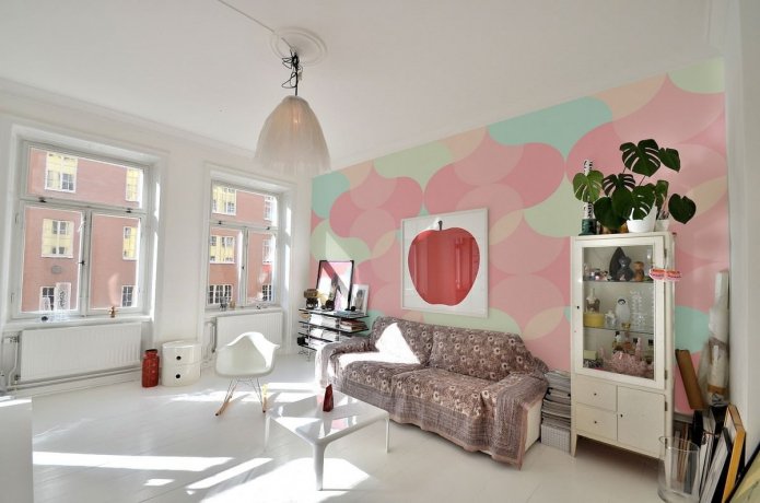 white ceiling and white floor