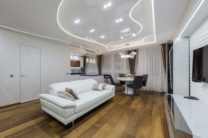 White walls and white ceiling