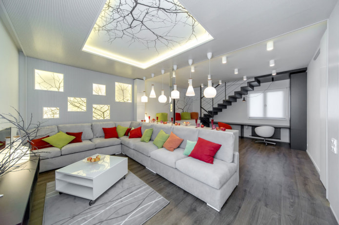 plasterboard ceiling with a pattern
