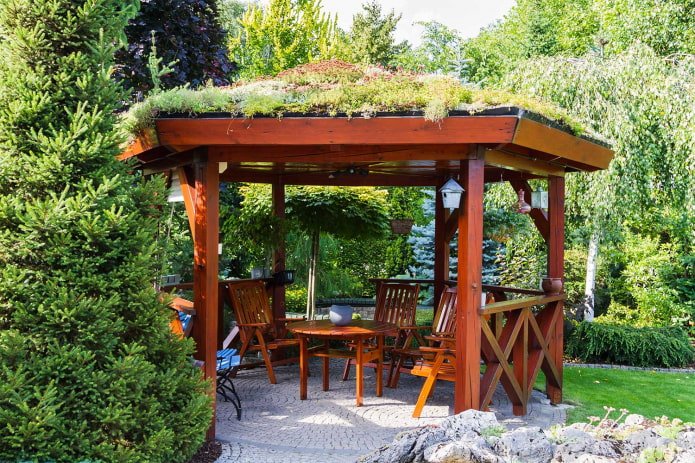 semi-open summer cottage gazebo