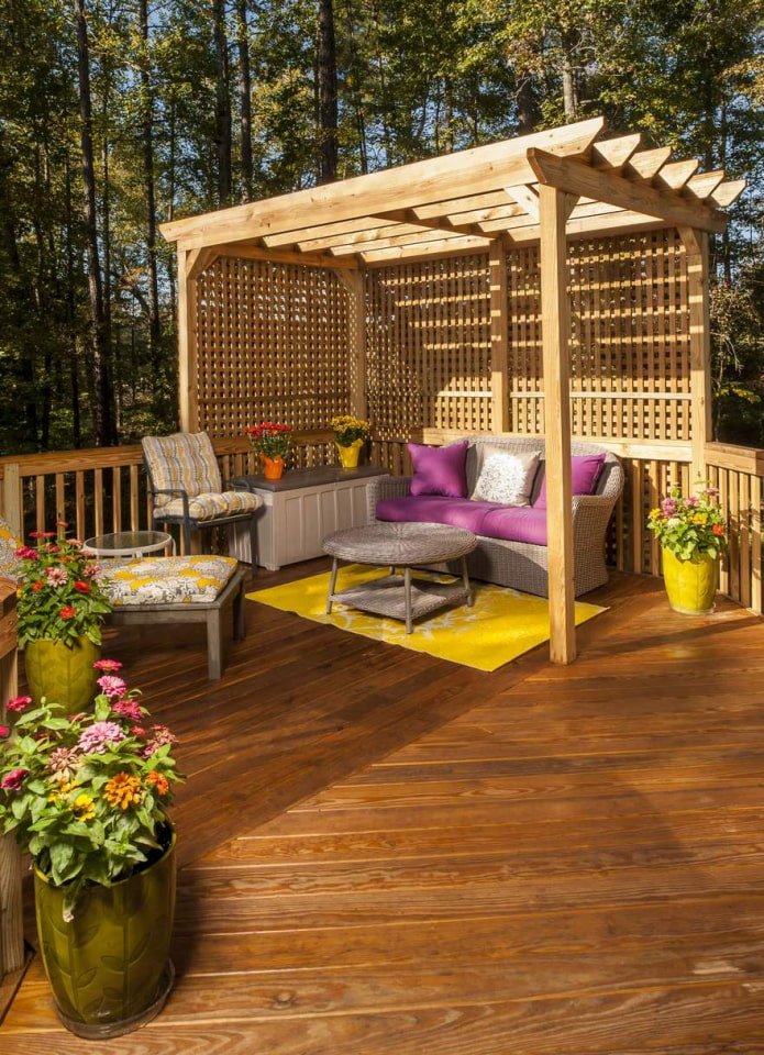 garden furniture under a canopy