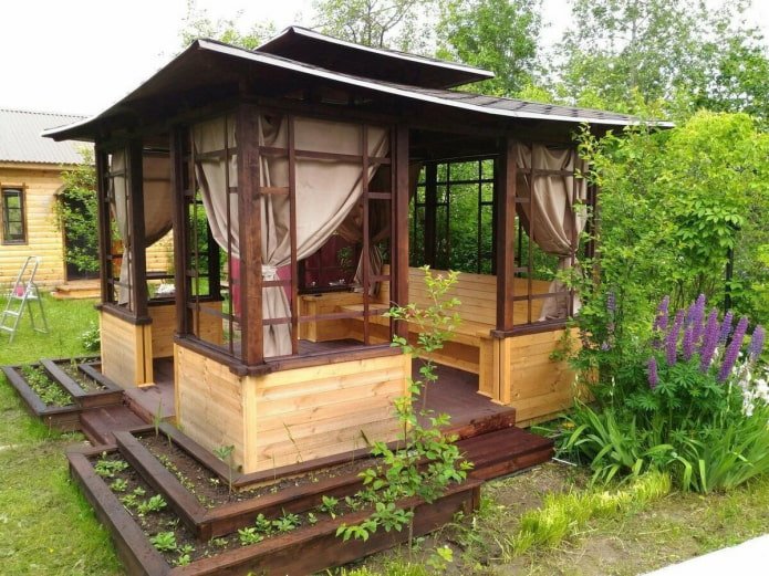 summer house gazebo in oriental style