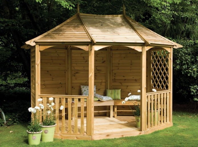 semi-open gazebo for a summer house